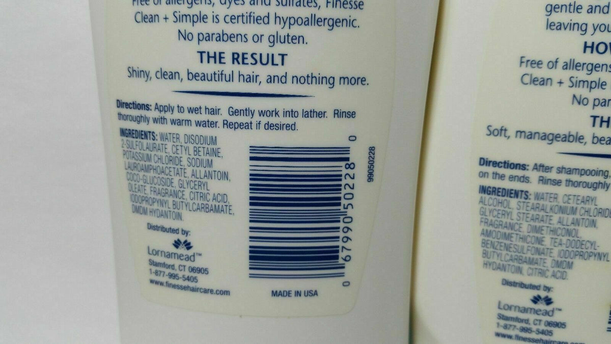 Finesse Clean + Simple Hypoallergenic Shampoo & Conditioner Set for Normal Hair