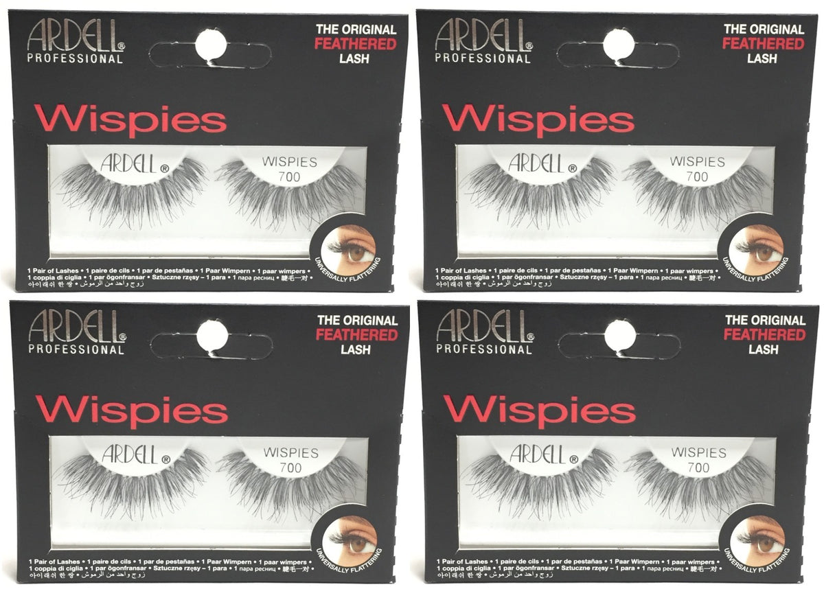4 Pack Ardell Wispies 700 False Eyelashes, Natural Style