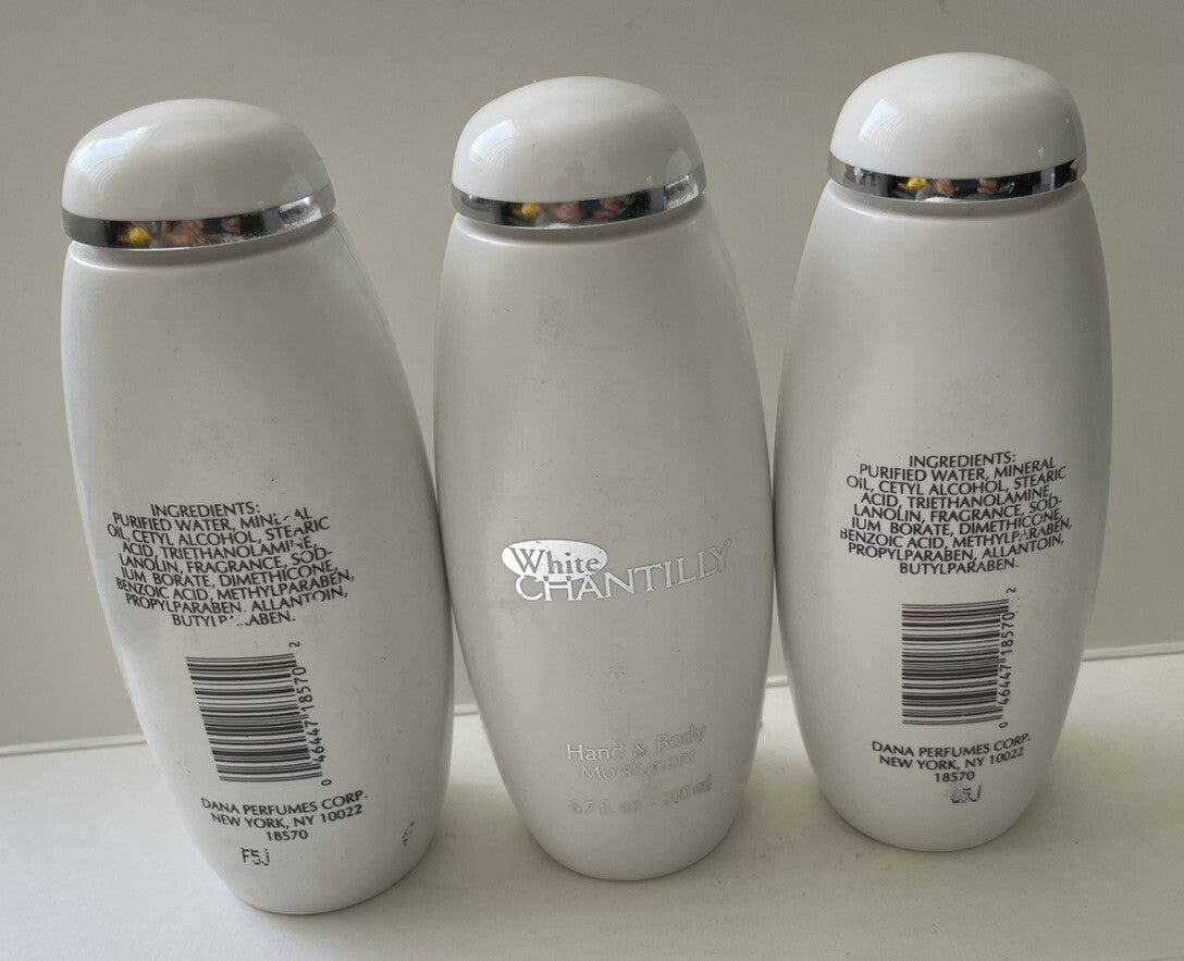 White Chantilly by Dana Women 3 x 6.7oz Hand & Body Moisturizer New
