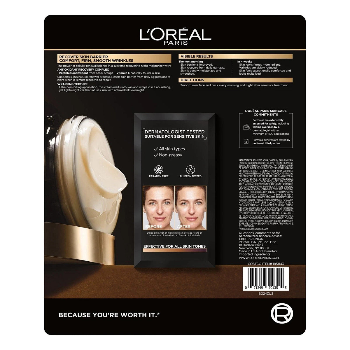 Anti-Aging Night Cream with Antioxidants & Skin Barrier Repair - Pack of 2