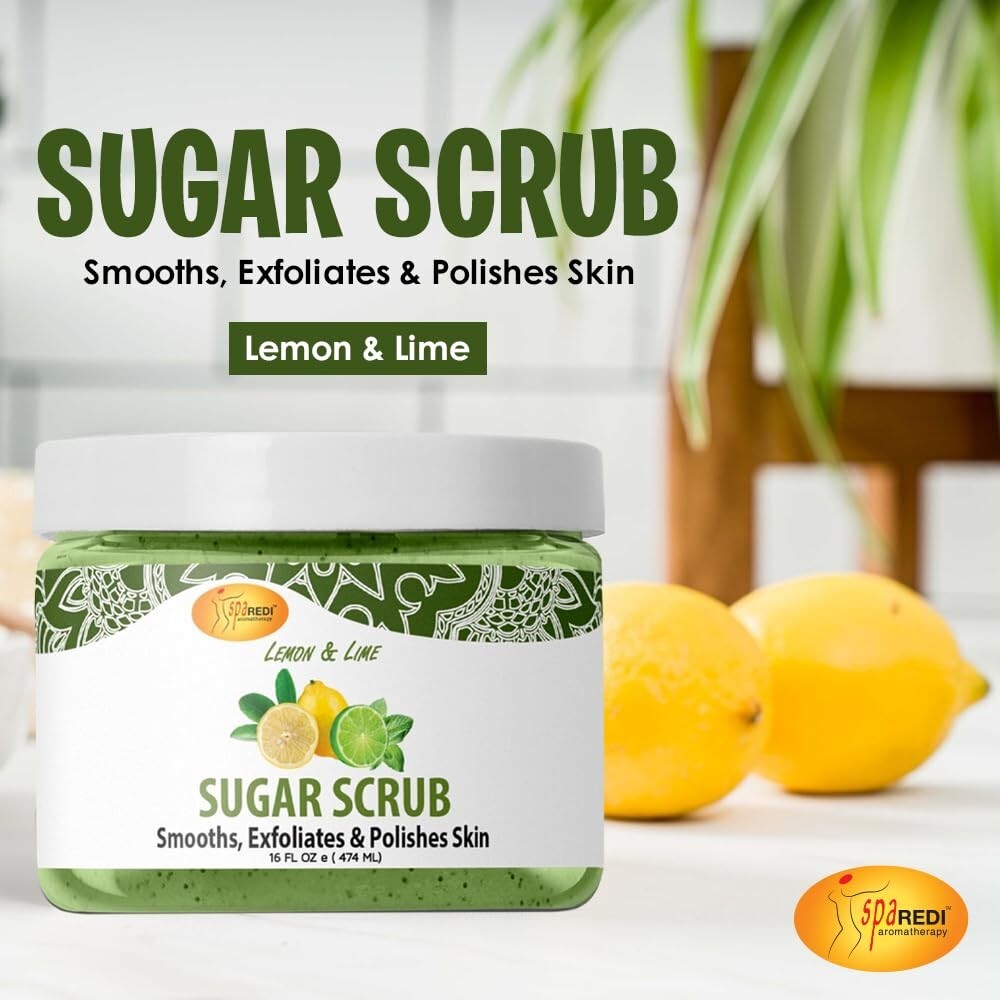 Sugar Body Scrub Exfoliant - Lemon & Lime 16 oz