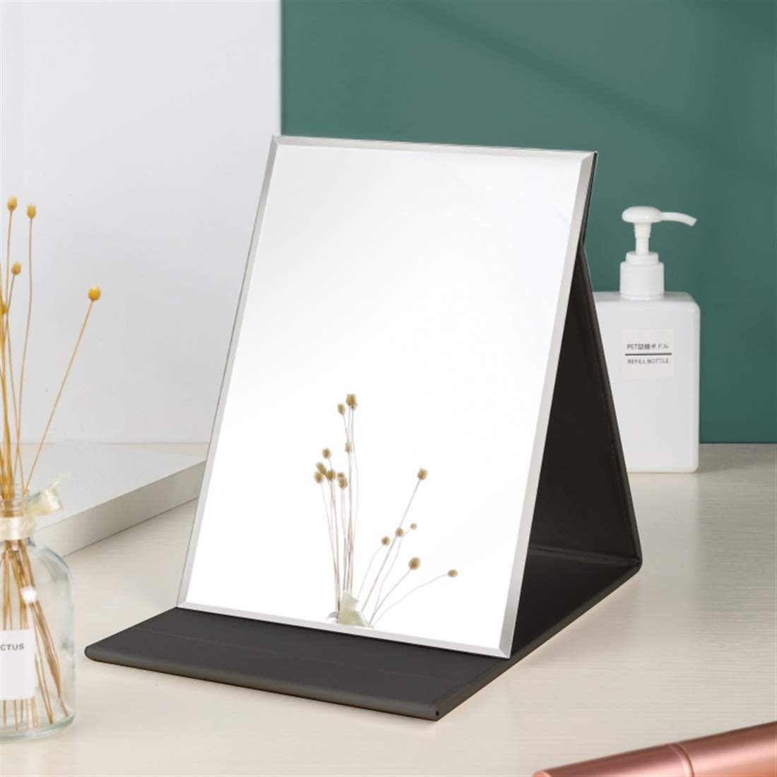 Large Portable HD Makeup Mirror with Adjustable Stand & Foldable Design