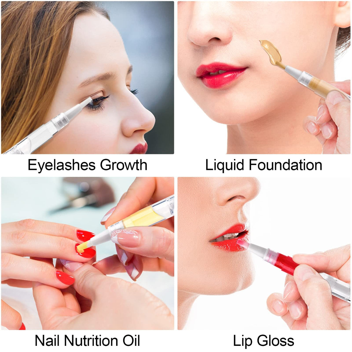 10 Pack 3ml Refillable Nail & Lip Oil Applicator Pens with Brush Tip