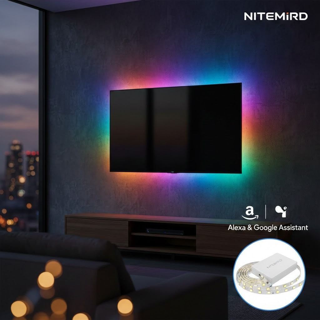 Smart WiFi LED Strip Lights 10FT RGB Dimmable Compatible with Alexa & Google