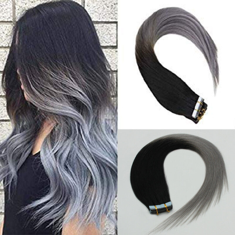 Remy Hair Tape-In Extensions Full Head 40pc Natural Straight Human Hair