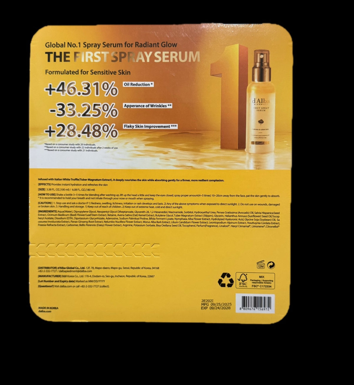 D'Alba White Truffle First Spray Serum 2-Pack