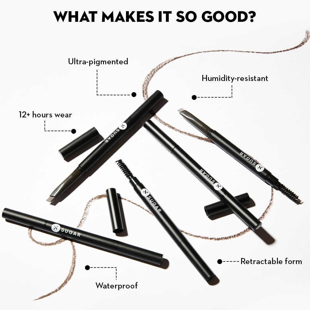 Eyebrow Pencil with Spoolie - Precise, Long-Lasting, Natural Finish