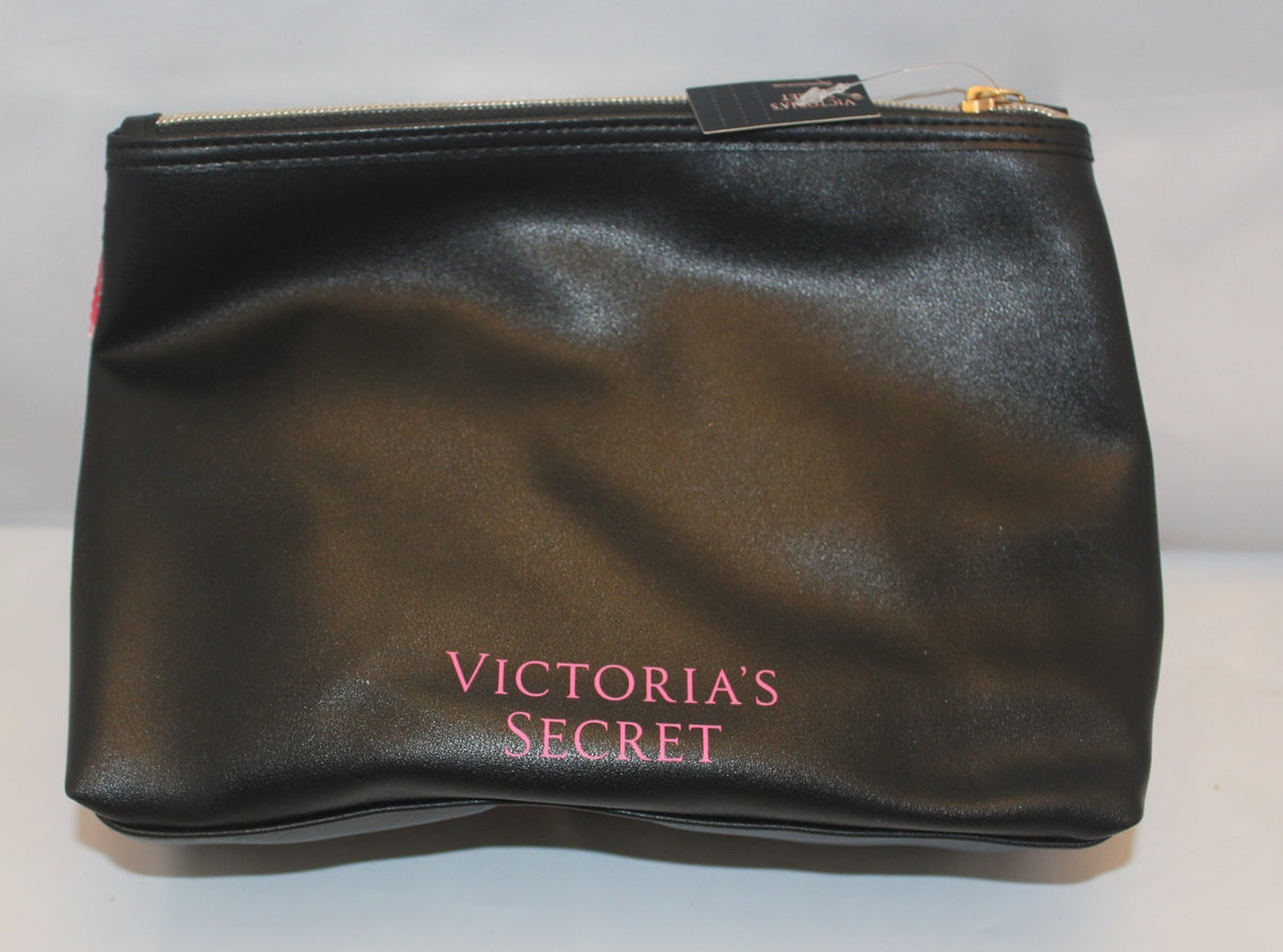 Victoria's Secret Pink Sequin & Striped Cosmetic Makeup Bag