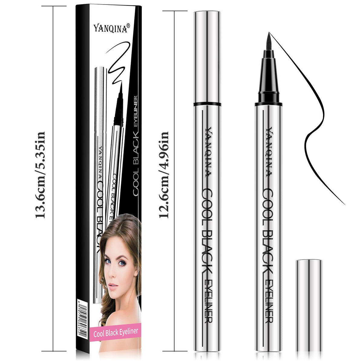 Liquid Eyeliner Pen Waterproof Black/Brown - Precise, Quick-Dry Makeup