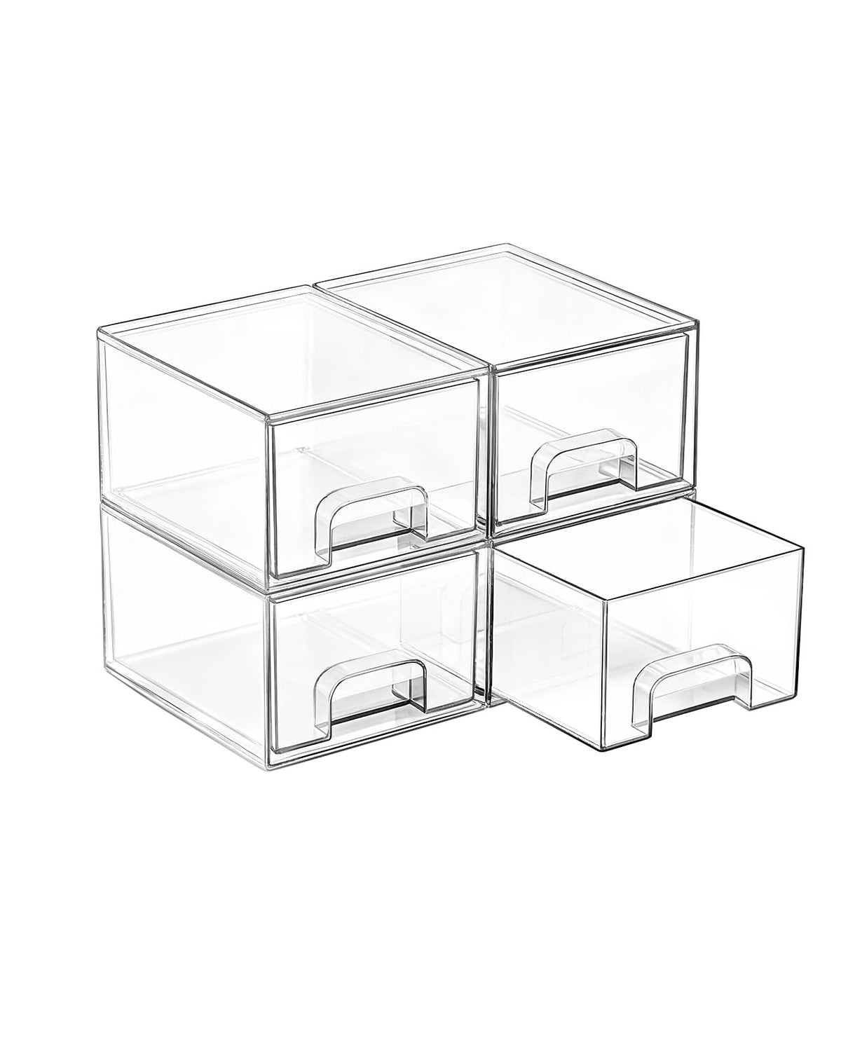 Small Clear Stackable Storage Drawers for Makeup and Organization