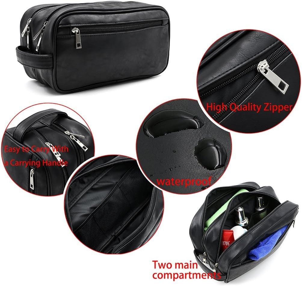 Travel Toiletry Bag Waterproof PU Organizer for Men Women