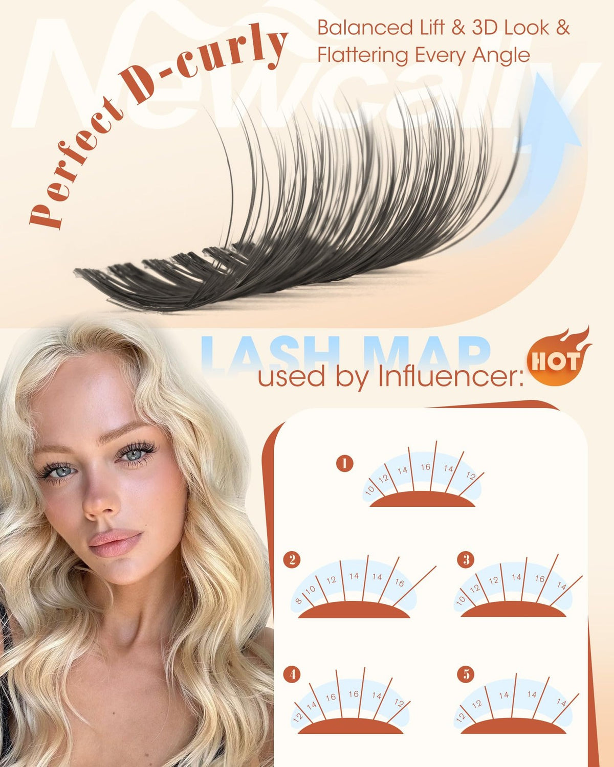 Natural Wispy False Eyelash Clusters with Clear Band - Black, 8-16mm