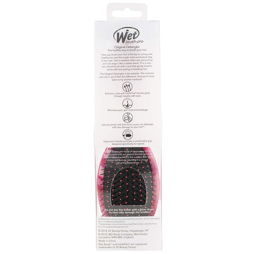 Wet Brush Hair Detangler - Gemstones Pink Agate, Gentle & Pain-Free