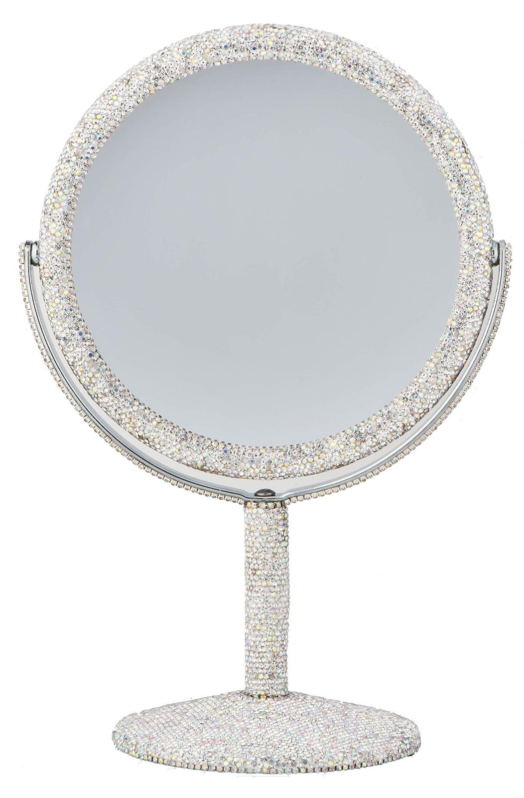 Double Sided Crystal Rhinestone Makeup Mirror with 2X Magnification