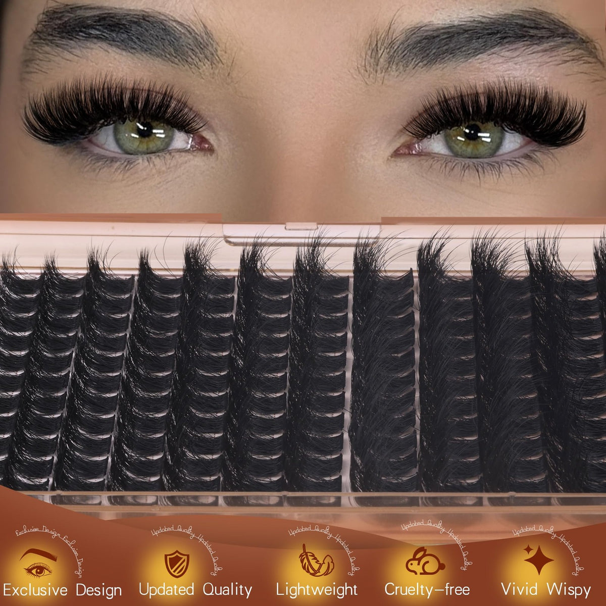 Lash Extension Clusters Kit - Thick 50 Count Mink Feel Wispy Eyelash Set