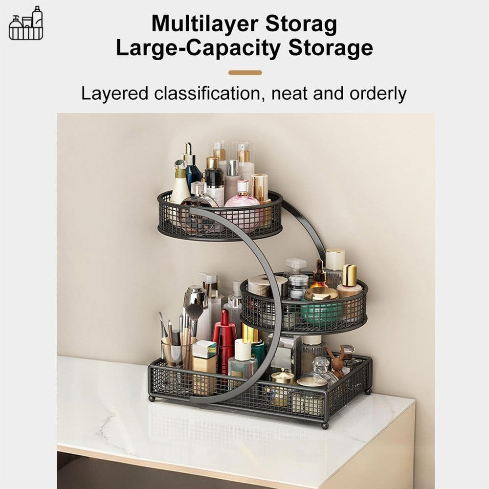 3-Tier Makeup and Perfume Organizer for Vanity, Skincare Storage Shelf