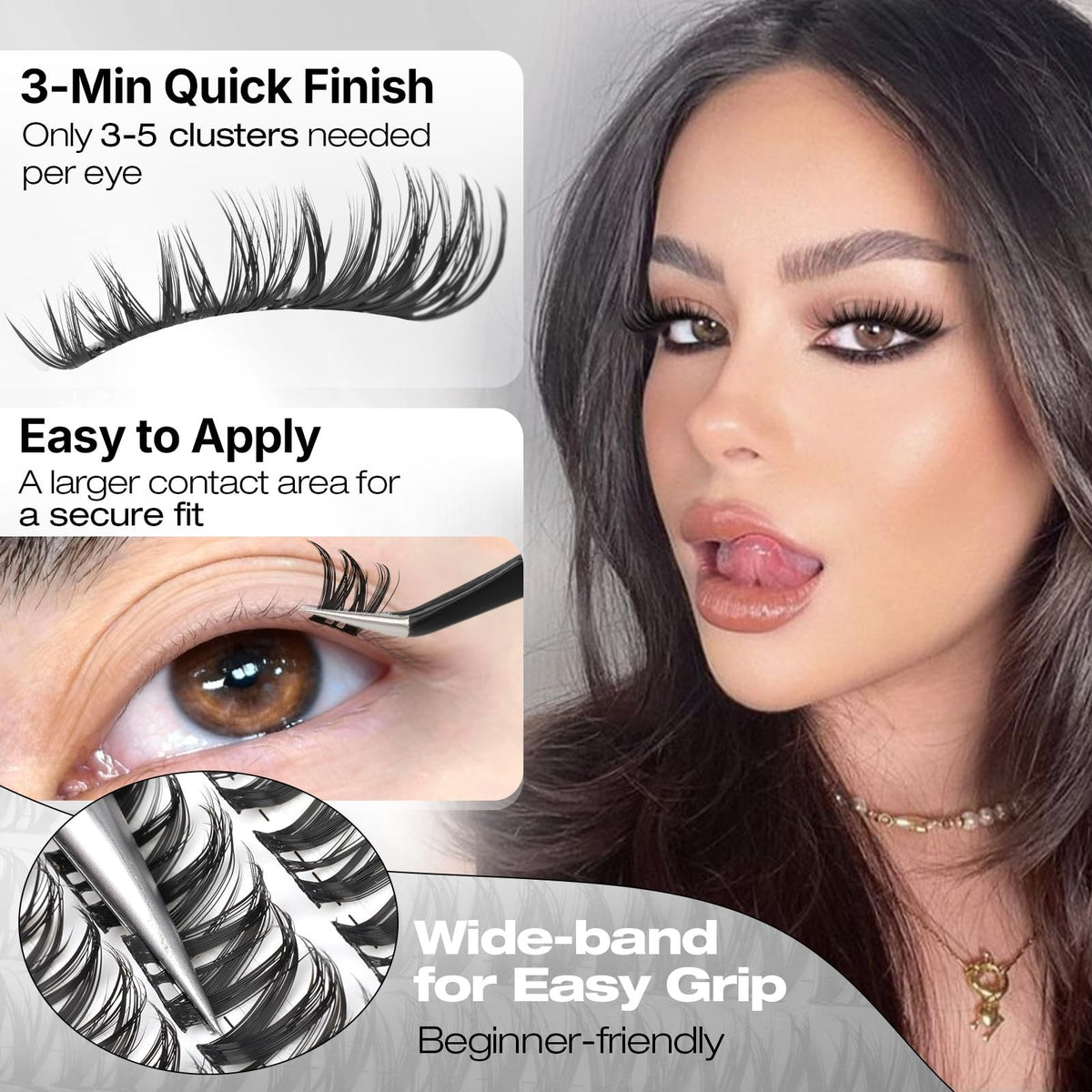 Wispy Cluster Eyelashes 8-14mm 120 Pack - Reusable Faux Lash Extensions