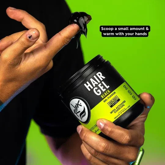 Ultra Strong Hold Hair Gel with Charcoal - Black Radiant, 17.6 Oz