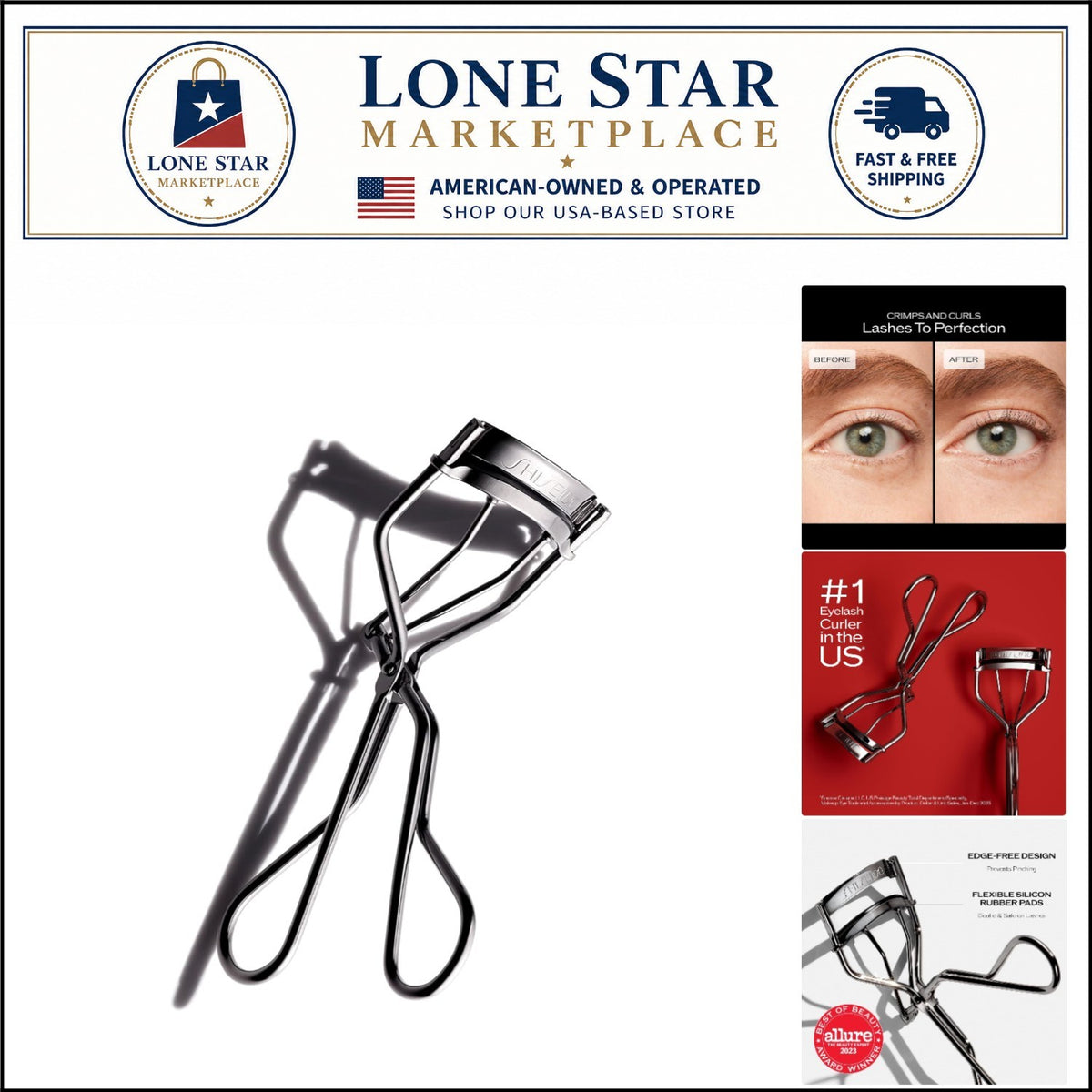Eyelash Curler with Gentle Silicone Pads - Universal Fit, Edge-Free
