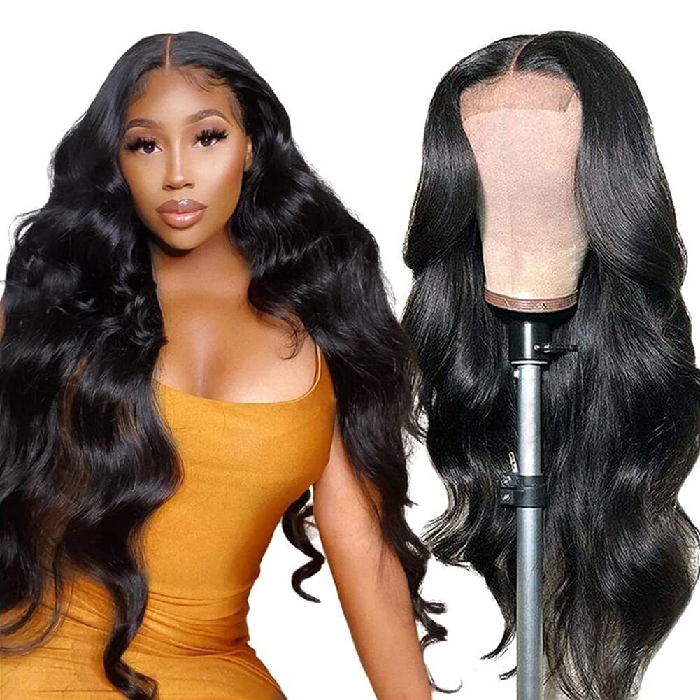 Long Black Body Wave Wig for Women - Natural Curly & Wavy Hair, Party & Casual Use