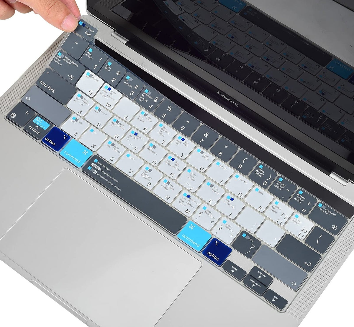 MacBook Pro 13 Keyboard Cover Skin with Shortcuts for 2024 M2 & M1 Models