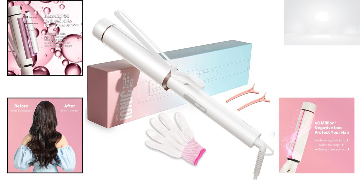 Large Barrel Curling Wand 1.5 Inch for Long Hair Ceramic Ionic Styling Tool
