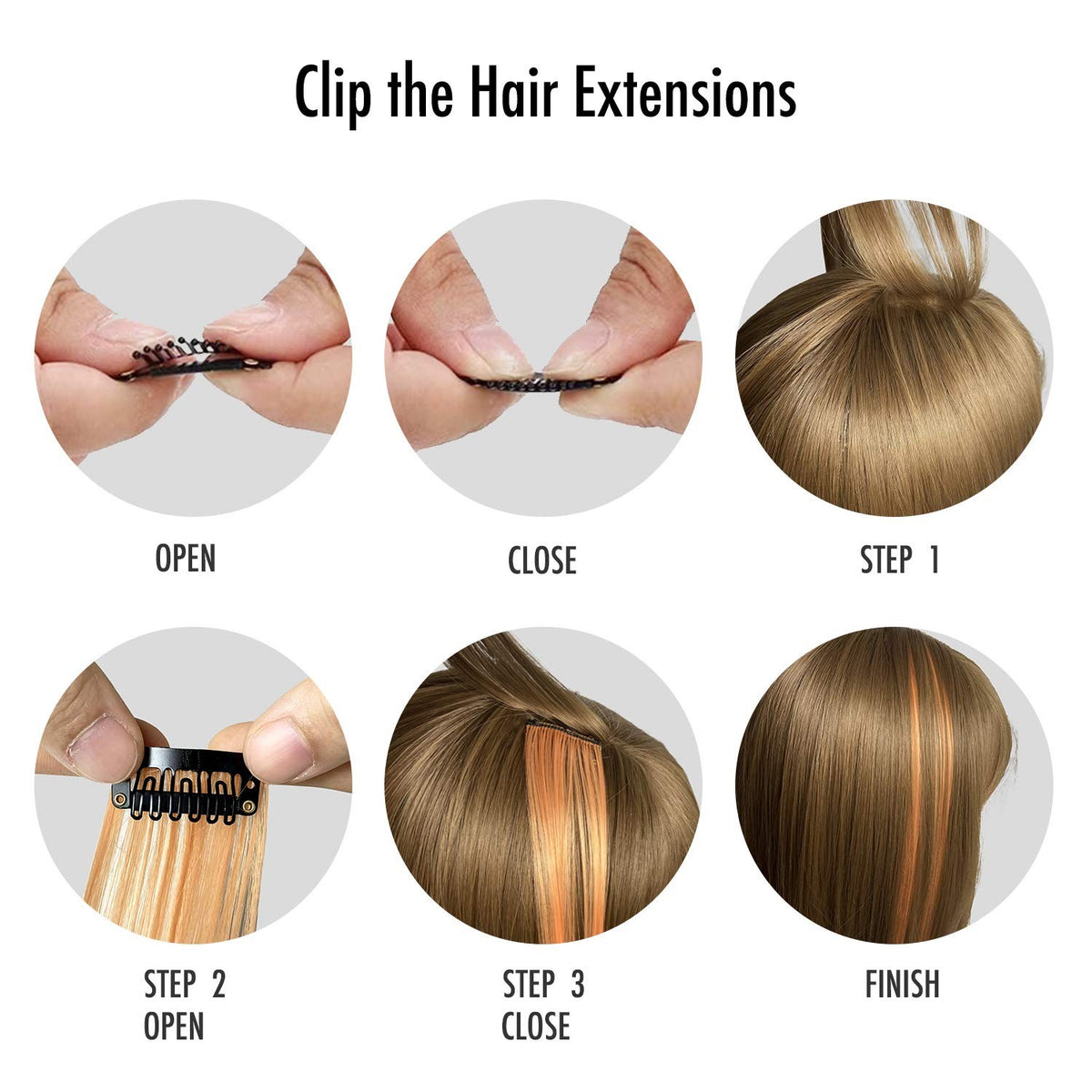 Multicolor Clip-In Hair Extensions - Straight, Hot Pink