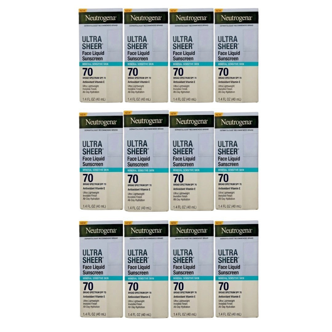 Neutrogena Ultra Sheer Sunscreen Lotion SPF 70, 1.4 oz (12-Pack)