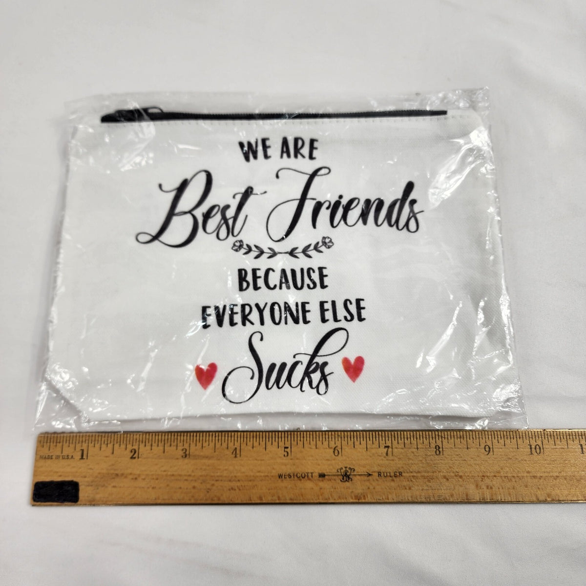 Travel Makeup Pouch Cosmetic Bag - Best Friend Gift, 7x10 Inches