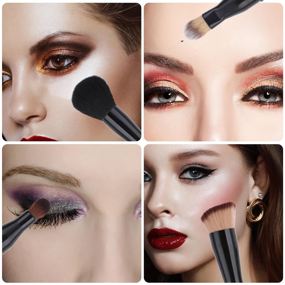 4-in-1 Makeup Brush Set with Detachable Face & Eye Brushes