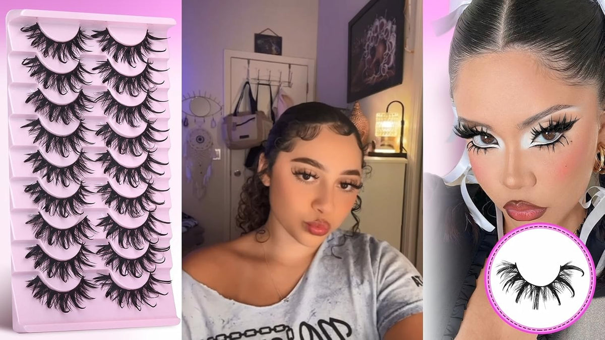 Dramatic Cat Eye False Eyelashes Long Wet Look Manga Lashes - Reusable