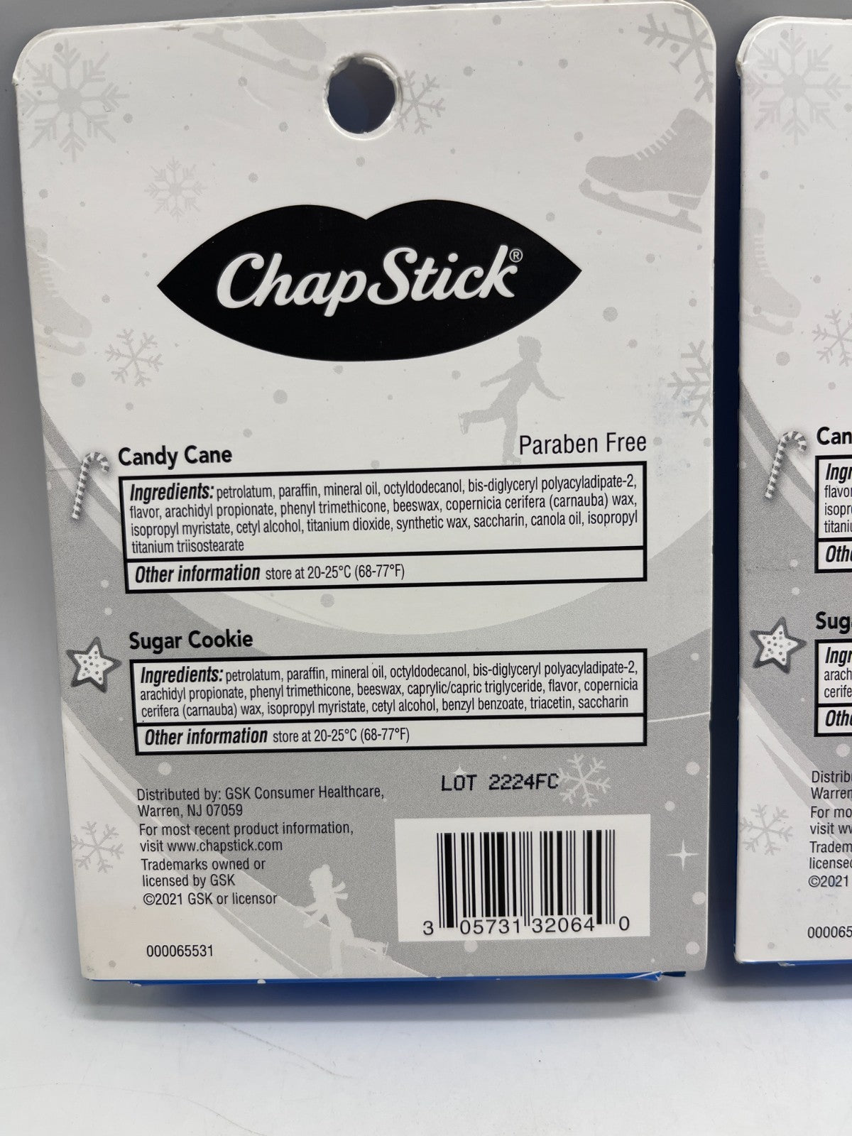 Set of 3 Lip Balm Tubes - Candy Cane & Sugar Cookie Flavors
