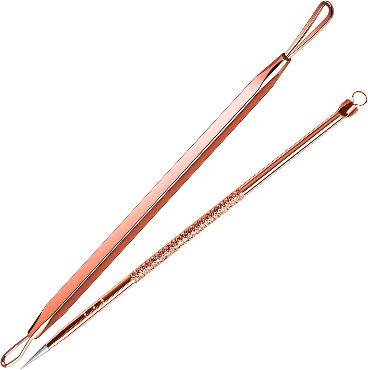 Professional-Grade Comedone Extractor Tool with Rose Gold Finish - Skin Care Pimple Remover