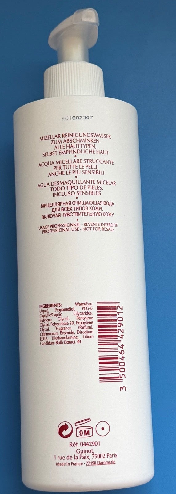 Instant Cleansing Water 500 ml – Micellar Makeup Remover & Toner, No-Rinse