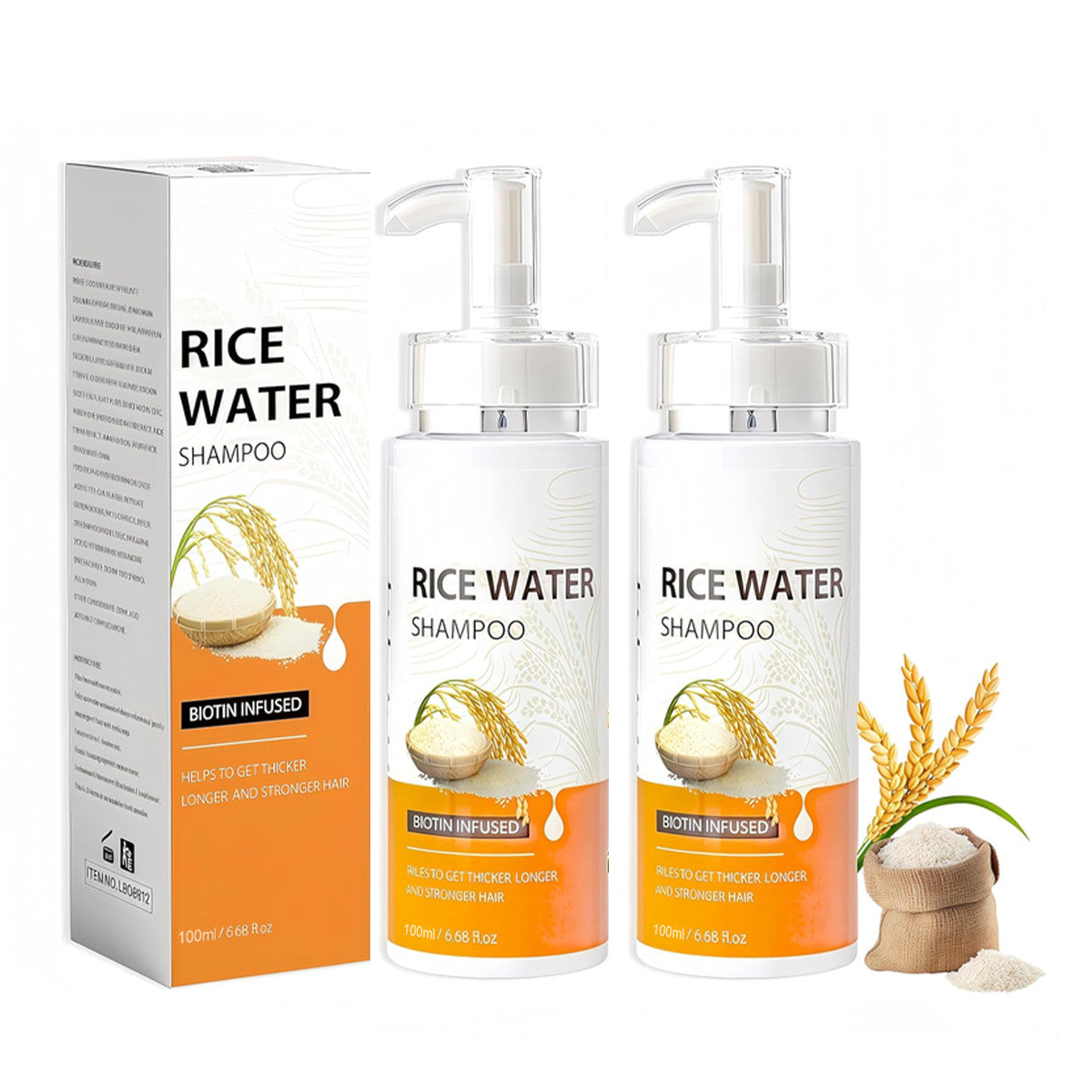Rice Water Hair Growth Shampoo – Anti-Shedding, 2 x 3.38 fl. oz
