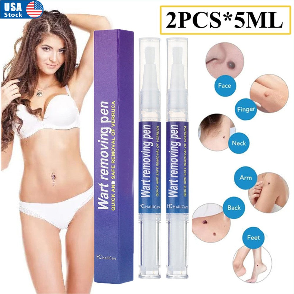 Skin Tag & Wart Remover Pen - Painless Natural Herbal Solution, 5ML, 2 Pack