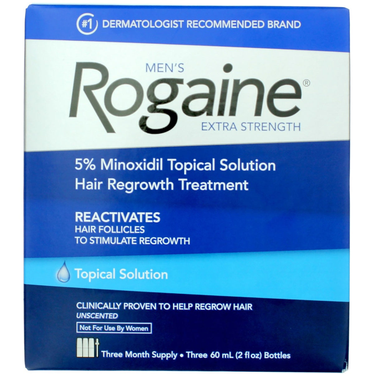 Men's Hair Regrowth Treatment 3 Pack - Minoxidil 5% for Thinning Hair