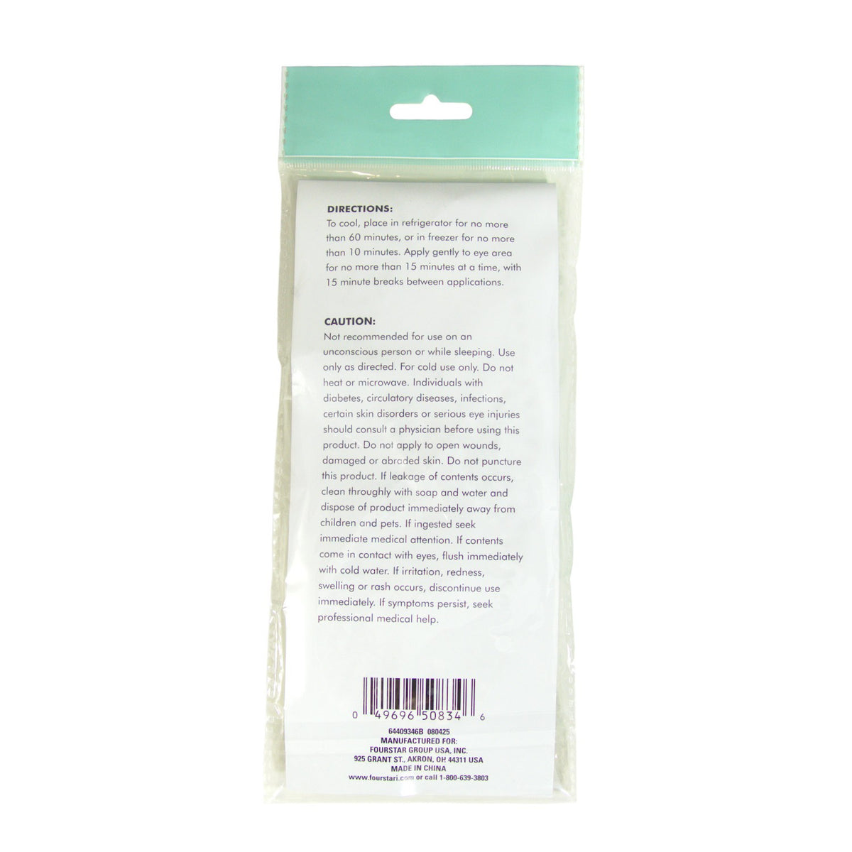 Seafoam Green Gel Beads Cold Therapy Eye Mask for Puffiness Relief