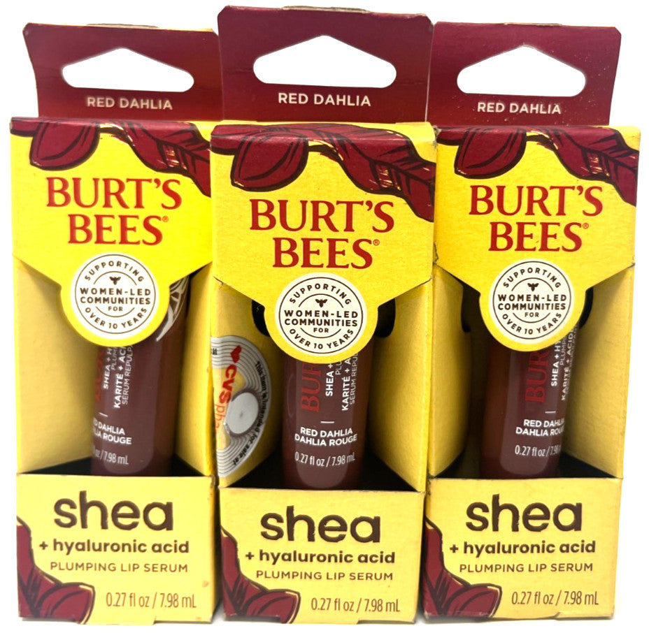 Burt's Bees Shea Hyaluronic Acid Lip Plumping Serum Set - Red Dahlia