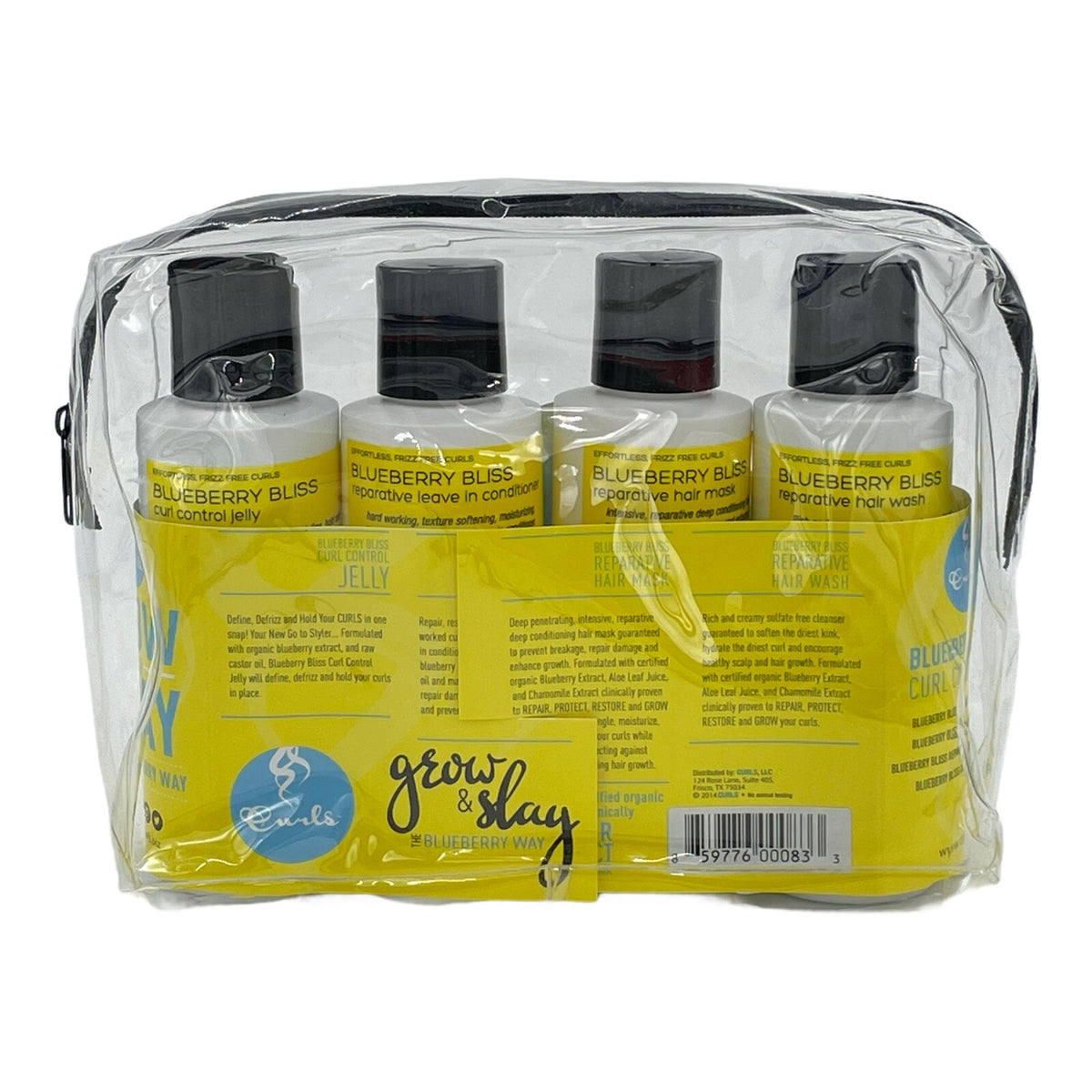 Curls 4 Piece Travel Kit Grow & Slay Blueberry Bliss Curl 3.2 oz