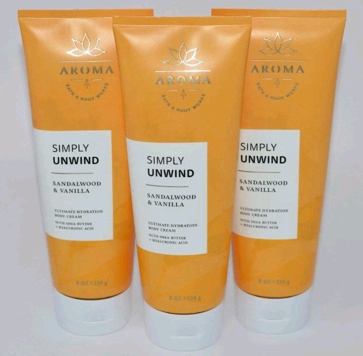 Sandalwood Vanilla Cream Lotion - Aromatherapy Body Moisturizer, 3-Pack