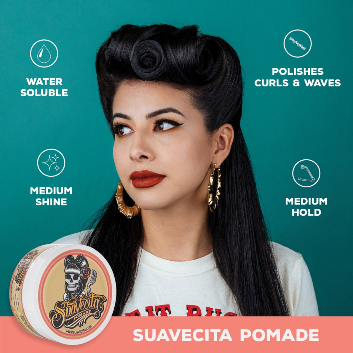 Water-Based Hair Pomade for Women - Medium Hold, High Shine, 2.3 oz