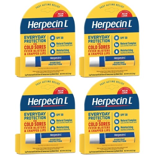 Herpecin-L Lip Balm Stick SPF 30 Sunscreen Cold Sore Protectant 4 Pack
