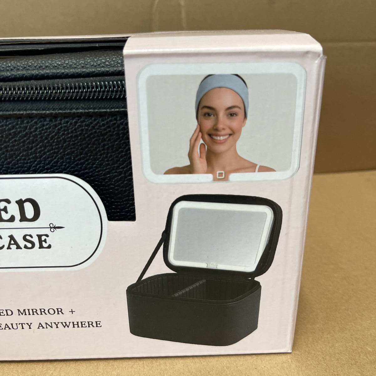 Lighted Makeup Case with LED Mirror USB-C Charging Travel Bag