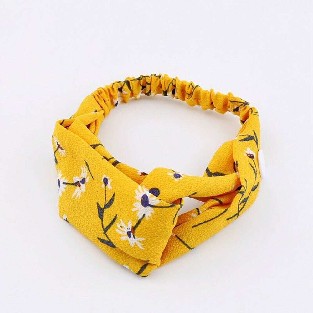 Multicolor Boho Floral Twist Knot Headband - Elastic Wrap Turban for Women & Men