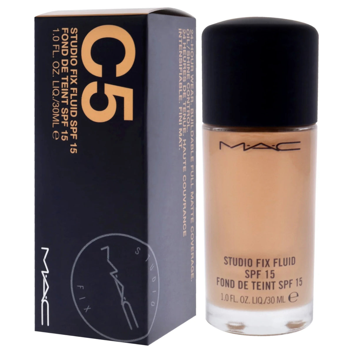 Full Coverage Matte Foundation SPF 15 C5 1oz - Long-Wear Oil Control Makeup