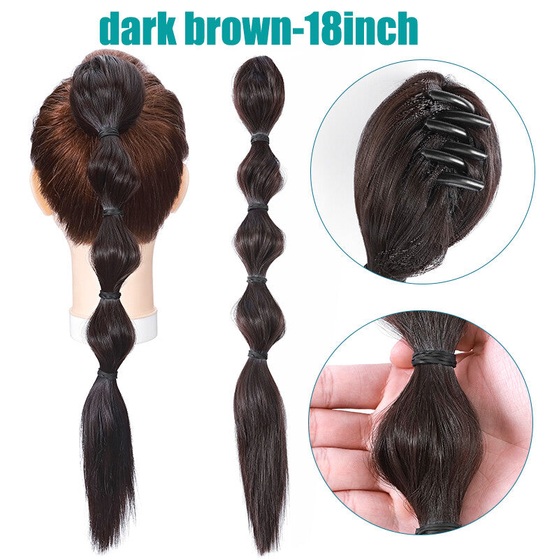 Extra Thick 12-Inch Clip-In Ponytail Hair Extension - Natural & Wavy