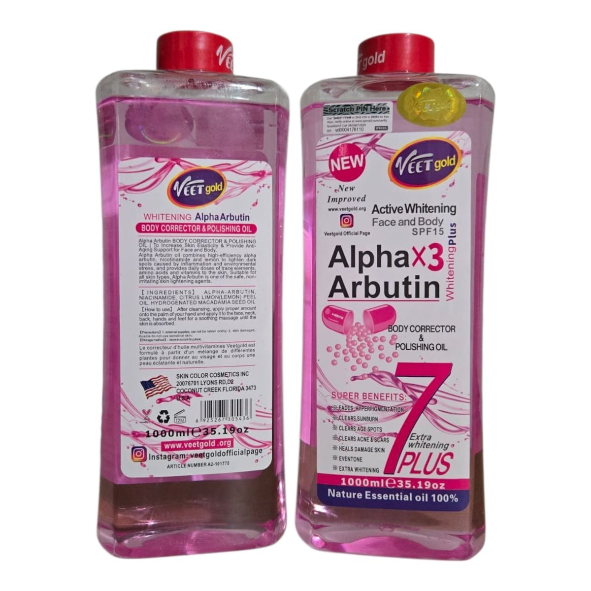 Veet Gold Alpha Arbutin Oil 1000ml 1piece Only