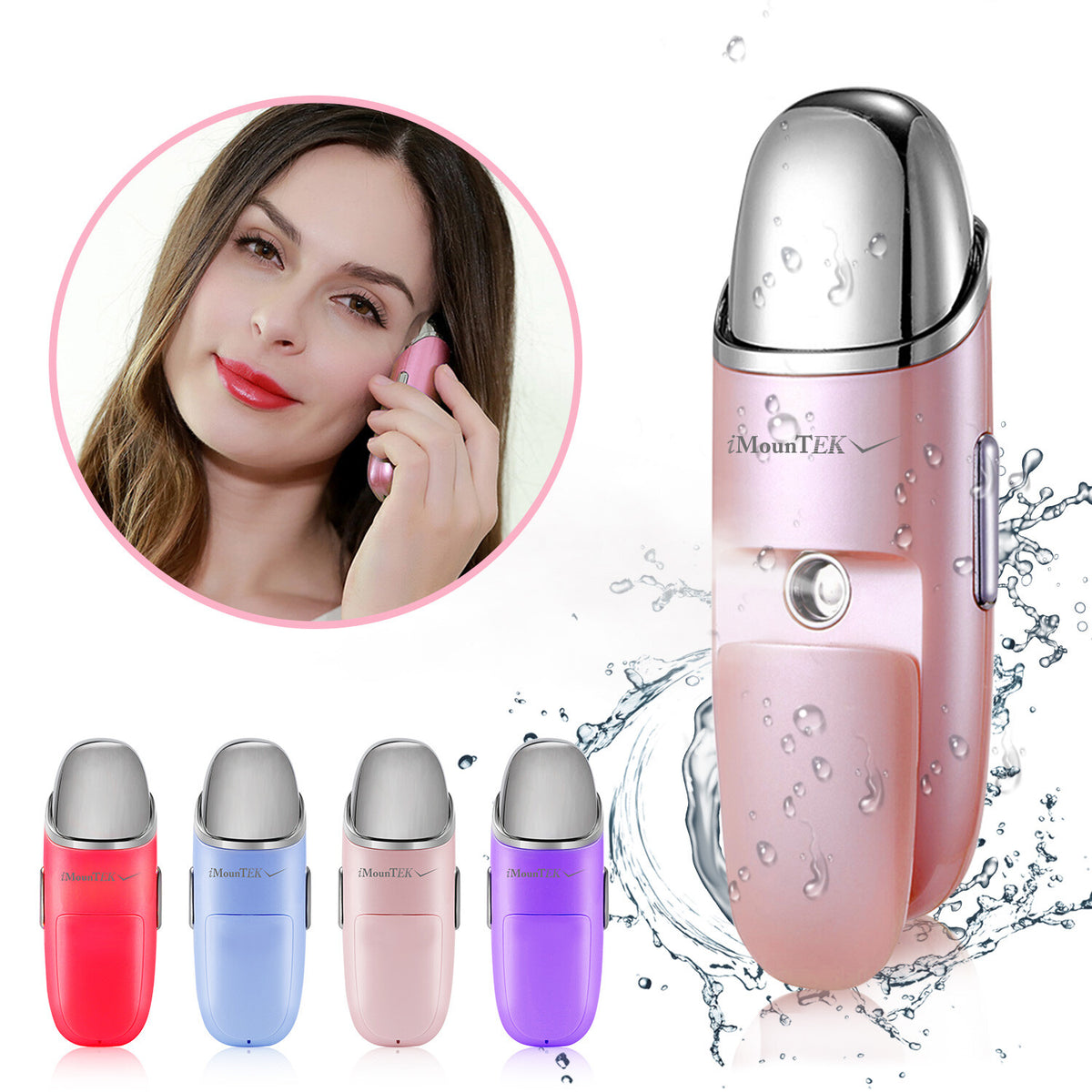 Nano Facial Mist Sprayer with Massage - Portable Hydrating Facial Mister