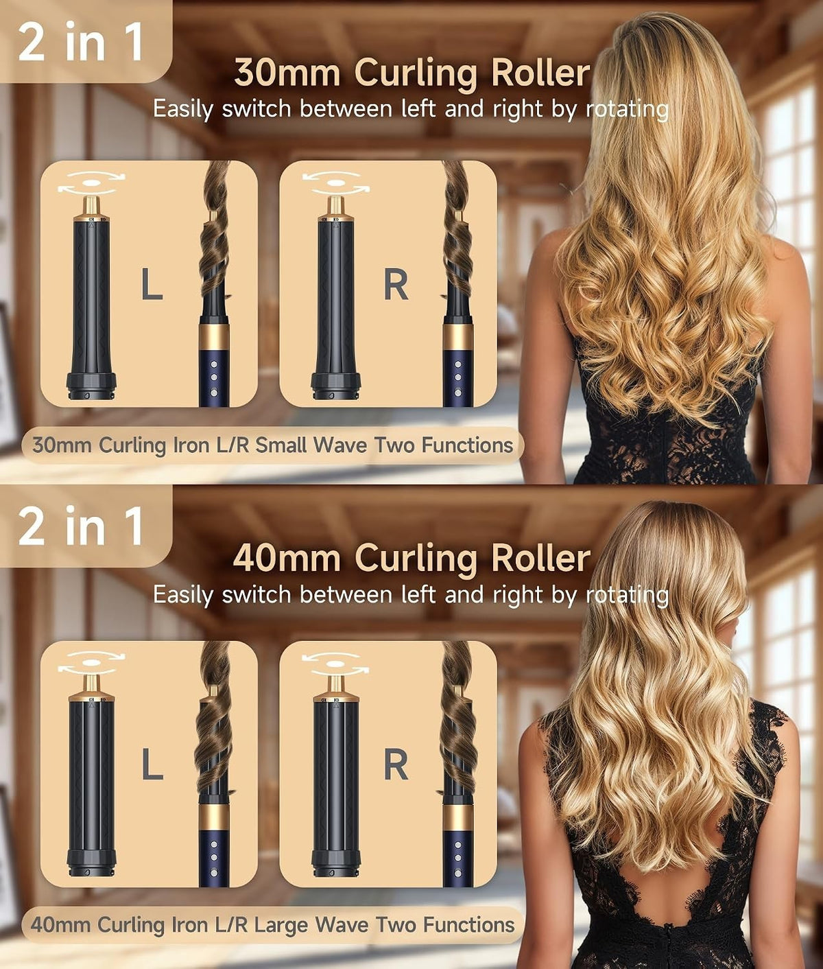 Leohaya All-in-1 Ionic High Speed Dryer Brush & Auto-Wrap Curlers